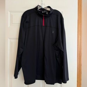 Men’s black Spyder active performance 1/4 zip fleece lined shirt jacket. XXL